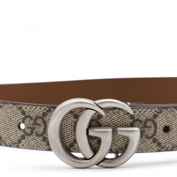 BEIGE LEATHER GG BELT 2