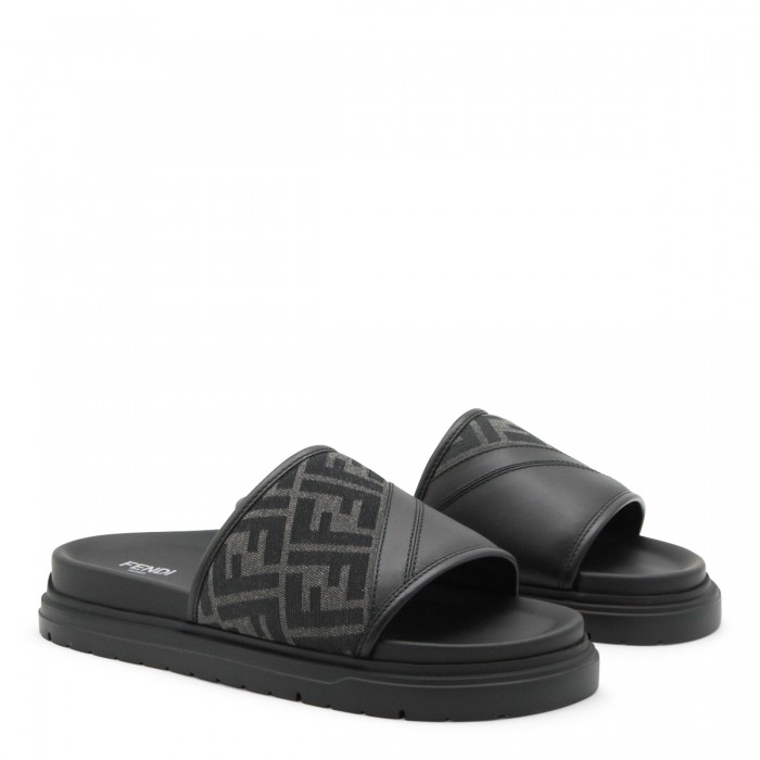 BLACK LEATHER FLAT 2