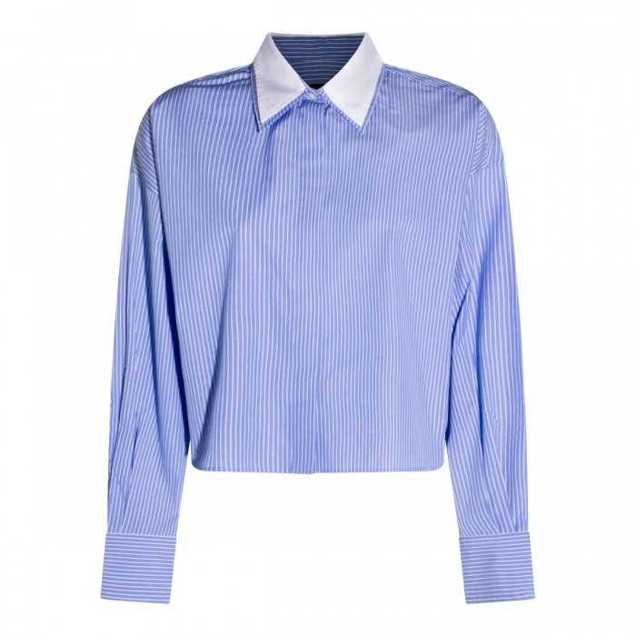 WHITE AND BLUE COTTON SHIRT