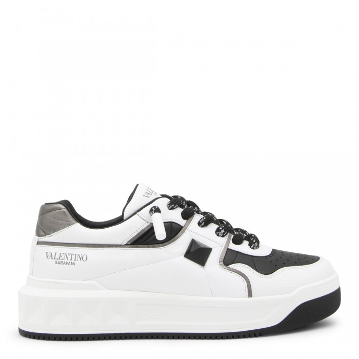 WHITE AND BLACK LEATHER...