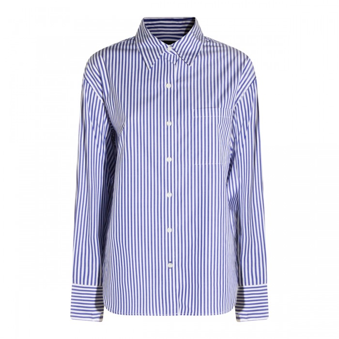 WHITE AND BLUE COTTON SHIRT