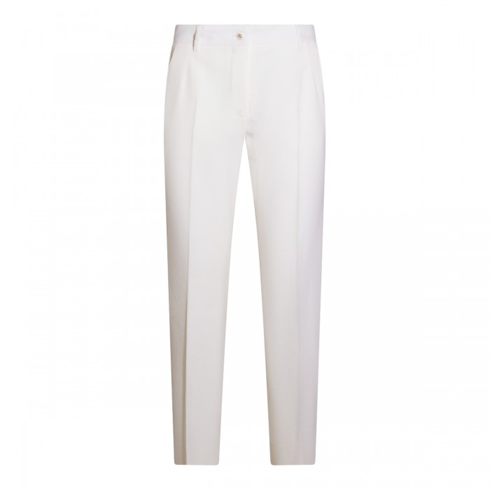 WHITE VIRGIN WOOL PANT
