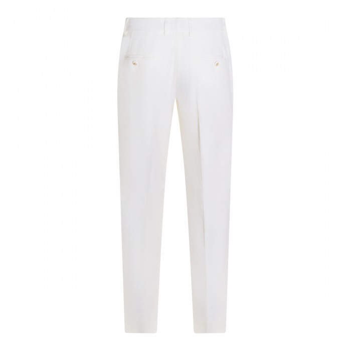 WHITE VIRGIN WOOL PANT 2