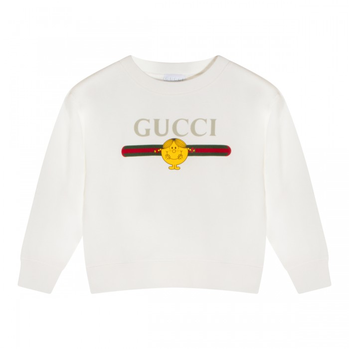 WHITE COTTON SWEATSHIRT