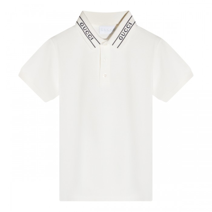 WHITE COTTON POLO SHIRT