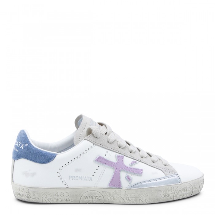 WHITE LEATHER STEVEN SNEAKERS