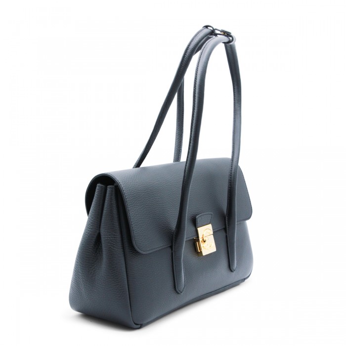 BLACK LEATHER SHOULDER BAG 2