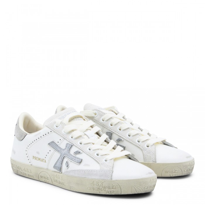 WHITE LEATHER STEVEN SNEAKERS 2