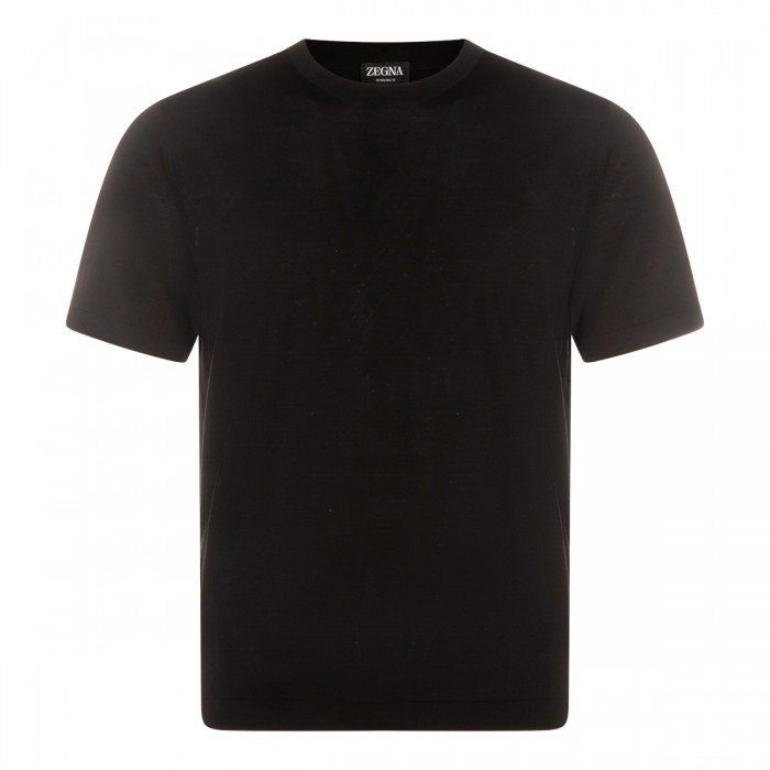 BLACK WOOL T-SHIRT