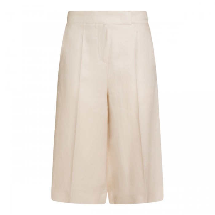 BEIGE LINEN SHORTS