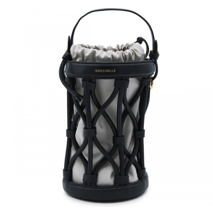 BLACK LEATHER KOI SATCHEL