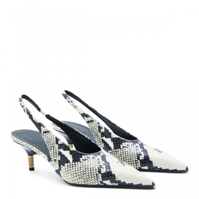 BLACK AND WHITE LEATHER PUMP 2