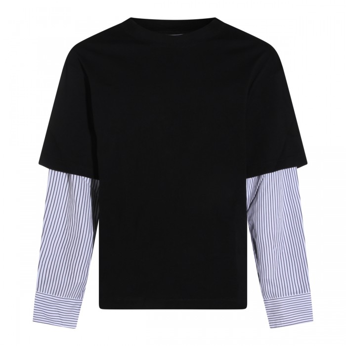 BLACK AND WHITE COTTON T-SHIRT