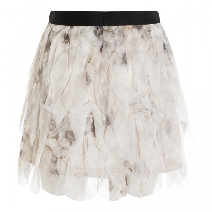 PEARL GREY SILK SKIRT  2