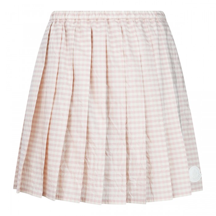 PINK COTTON MINI PLEATED SKIRT