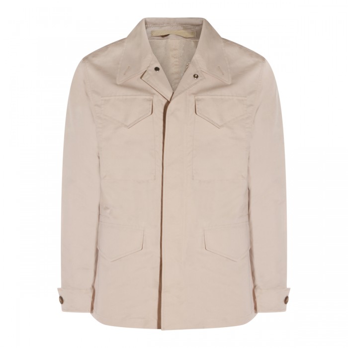 BEIGE COTTON CASUAL JACKET