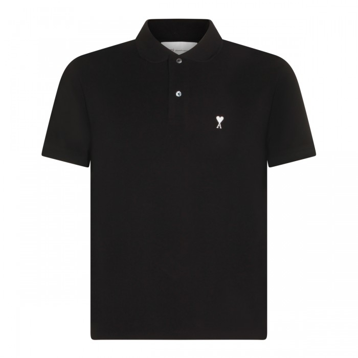 BLACK COTTON POLO SHIRT