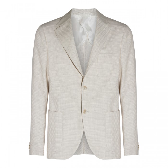 LIGHT BEIGE COTTON BLAZER