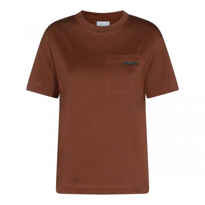 BROWN COTTON T-SHIRT