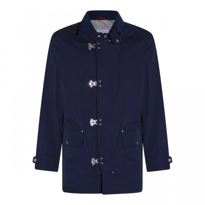 BLUE COTTON CASUAL JACKET