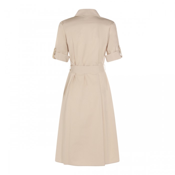 BEIGE COTTON MIDI DRESS 2