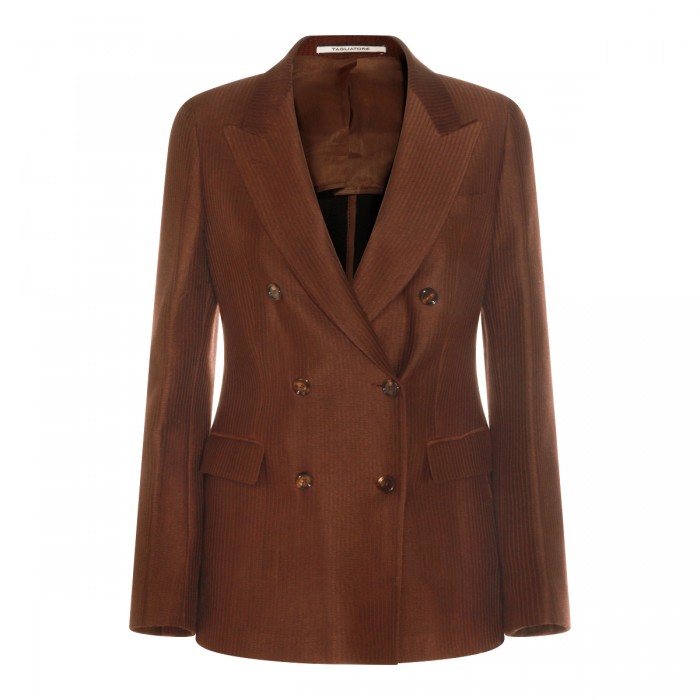 BROWN COTTON BLAZER