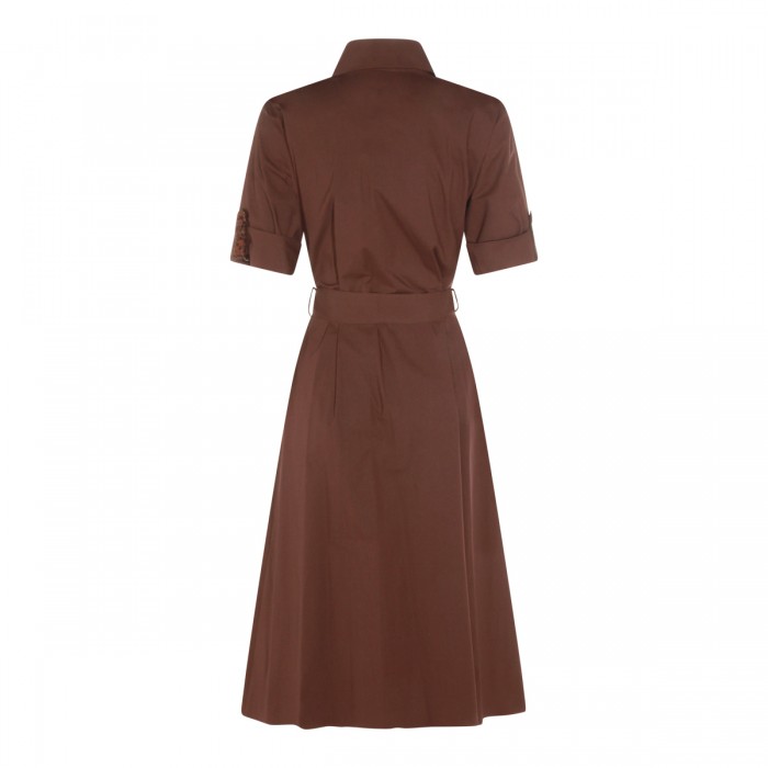 BROWN COTTON MIDI DRESS 2