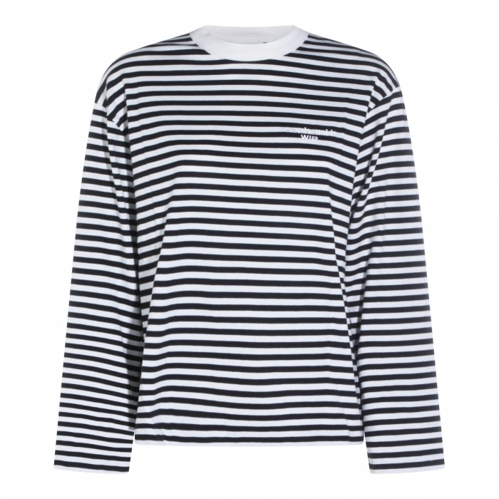 BLACK AND WHITE COTTON T-SHIRT