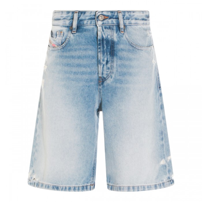 LIGHT BLUE COTTON SHORTS