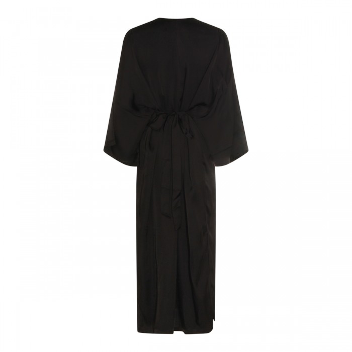 BLACK VISCOSE MIDI DRESS 2