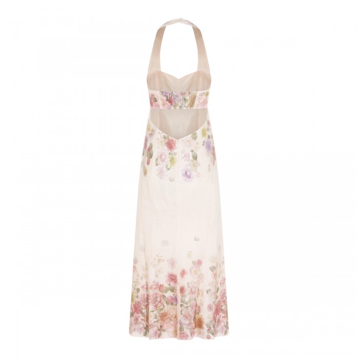 PINK LINEN MIDI DRESS 2