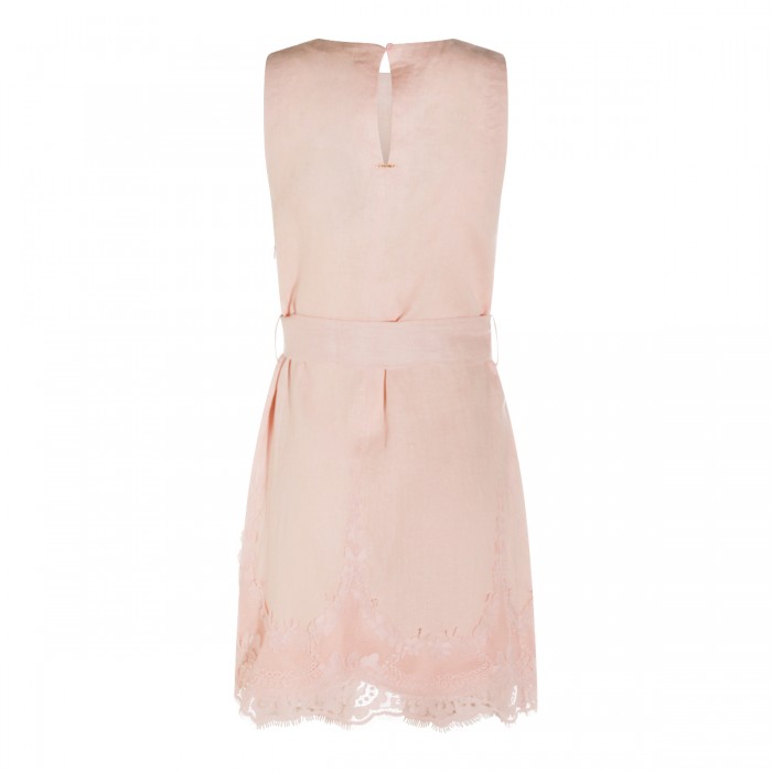 PINK LINEN MINI DRESS 2