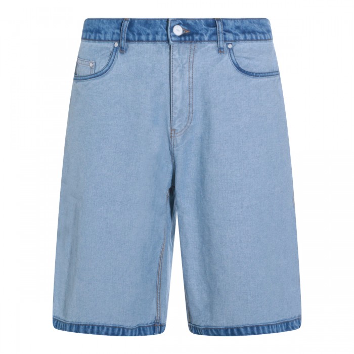 BLUE COTTON DENIM SHORTS