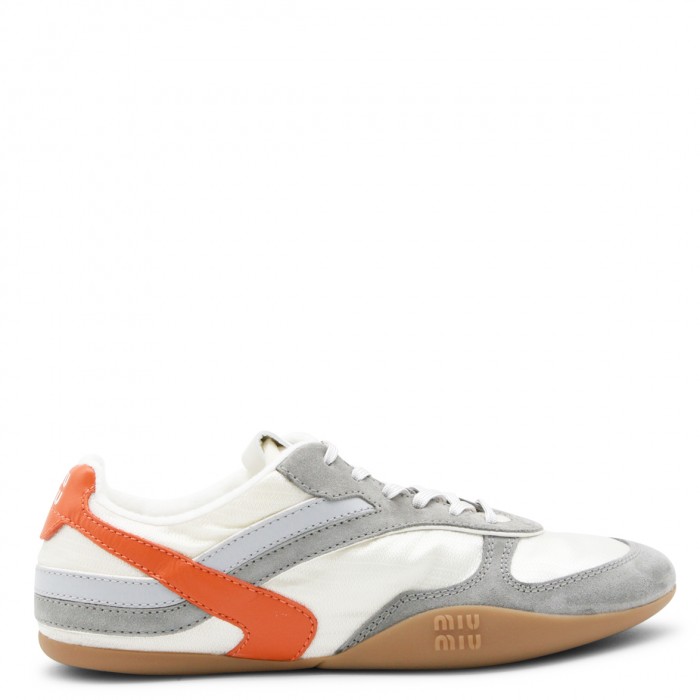 WHITE AND GREY SUEDE SNEAKERS