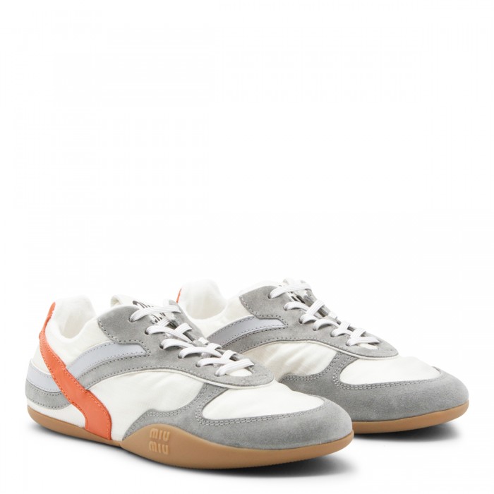 WHITE AND GREY SUEDE SNEAKERS 2