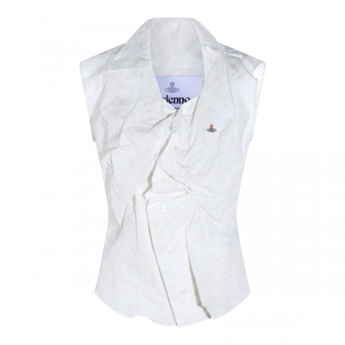 STAINED WHIITE COTTON SHIRT 