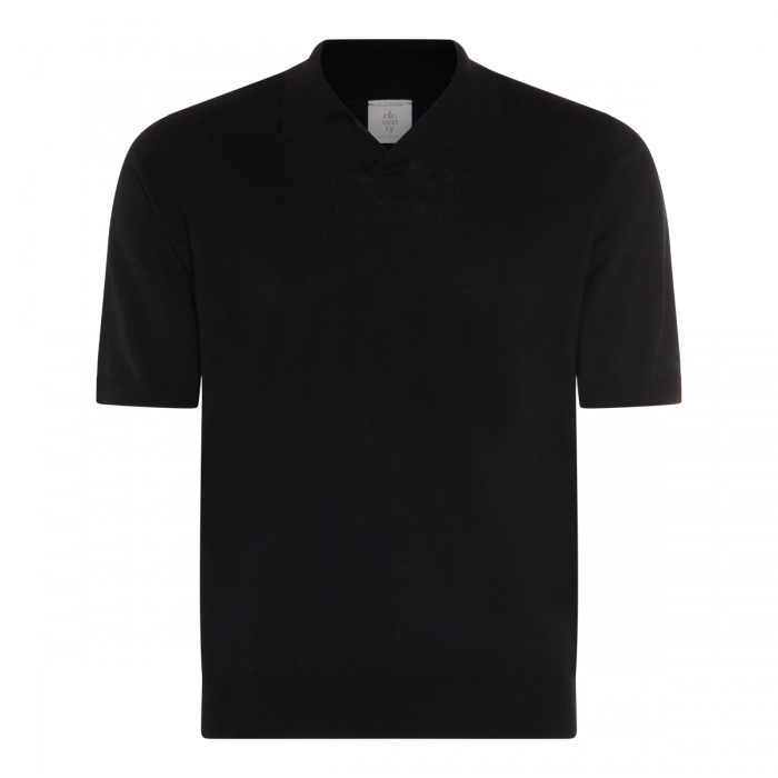 BLUE LINEN AND COTTON POLO...