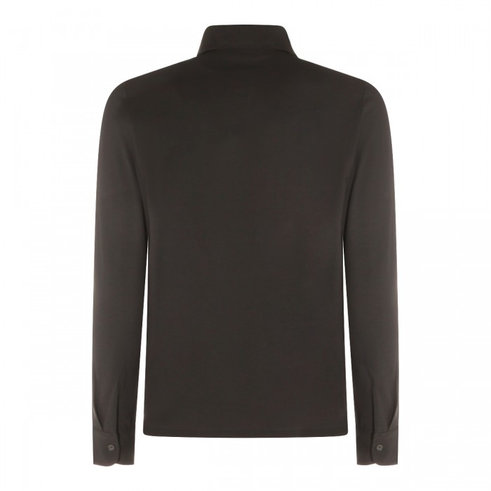 DARK GREY COTTON POLO SHIRT 2