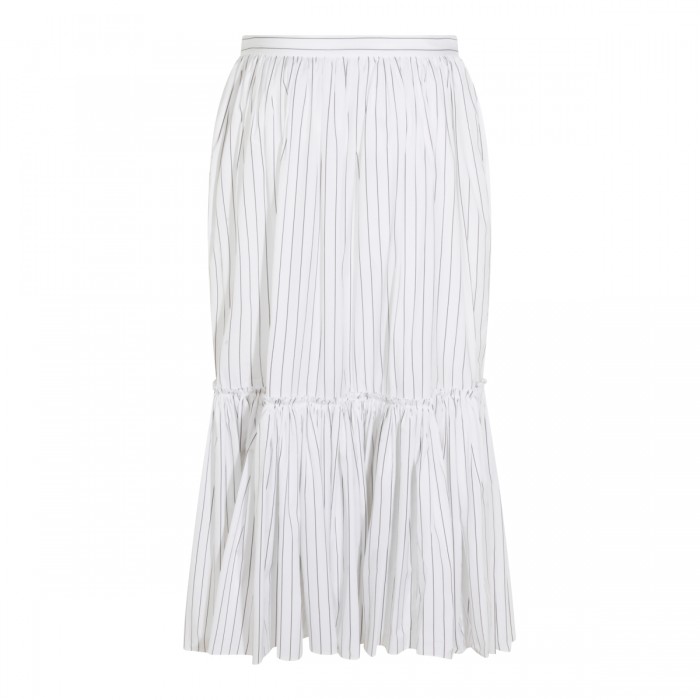 WHITE COTTON MIDI SKIRT 2