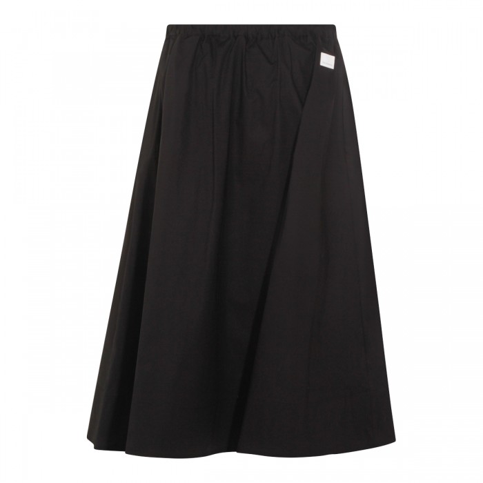 BLACK COTTON MIDI SKIRT 2