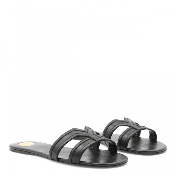 BLACK LEATHER FLATS 2