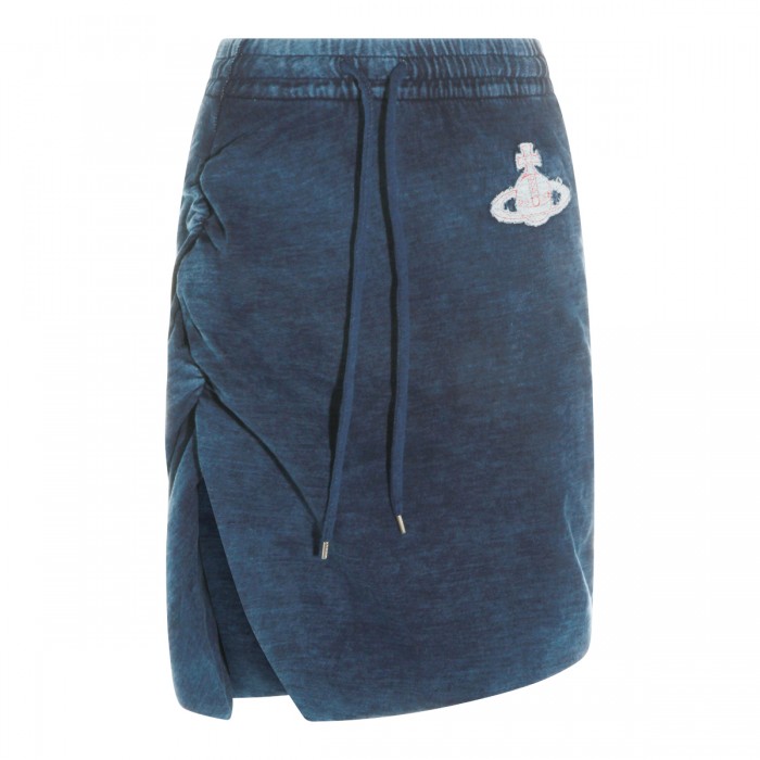 BLUE COTTON ORB SKIRT