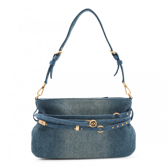 BLUE LEATHER SHOULDER BAG