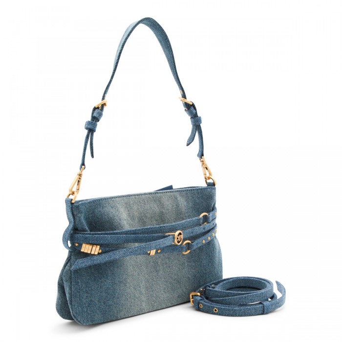 BLUE LEATHER SHOULDER BAG 2
