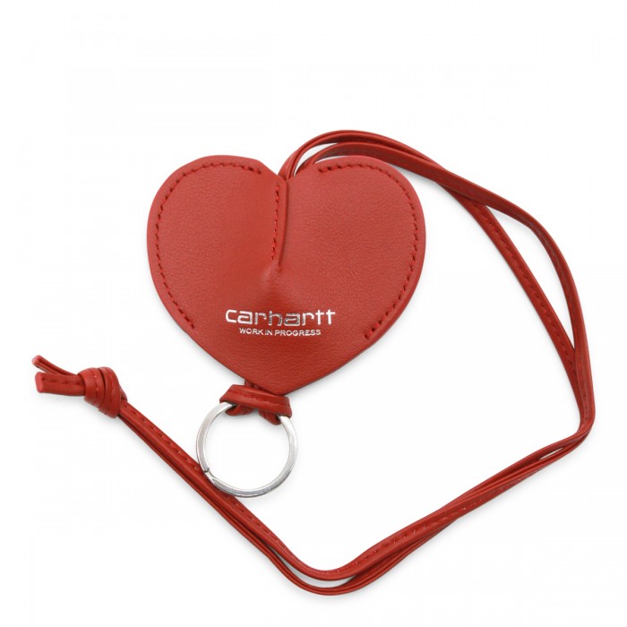 RED LEATHER KEY RING