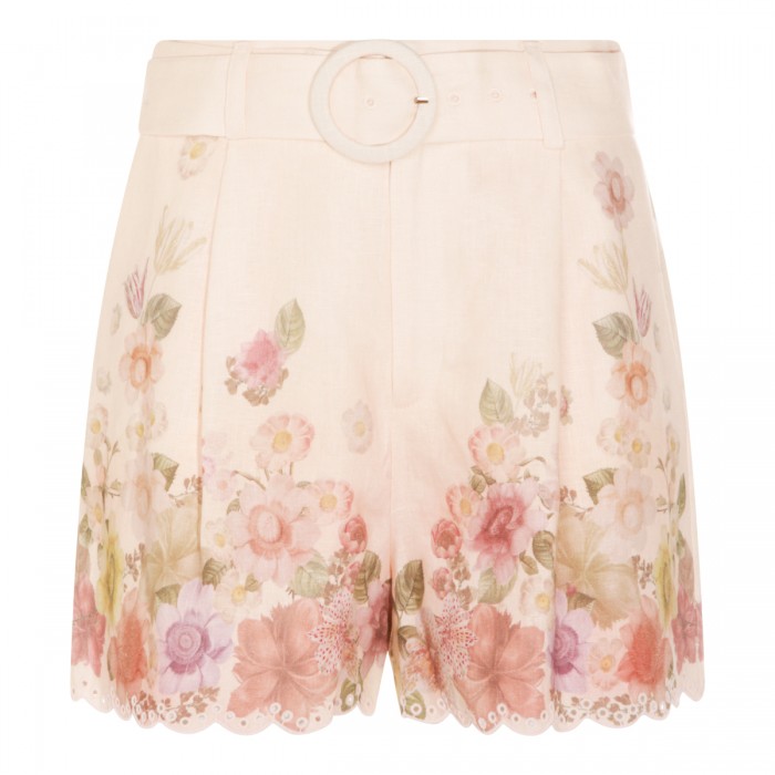 PINK LINEN SHORTS