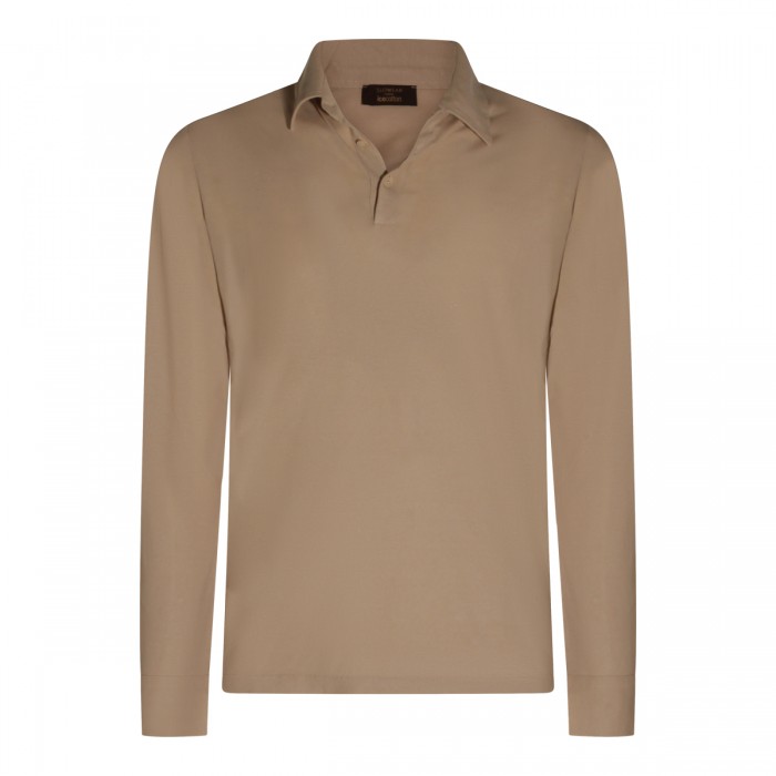 BEIGE COTTON POLO SHIRT
