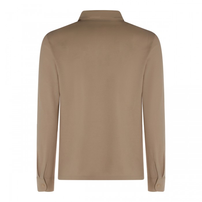 BEIGE COTTON POLO SHIRT 2