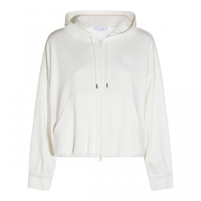 WHITE COTTON SWEATSHIRT