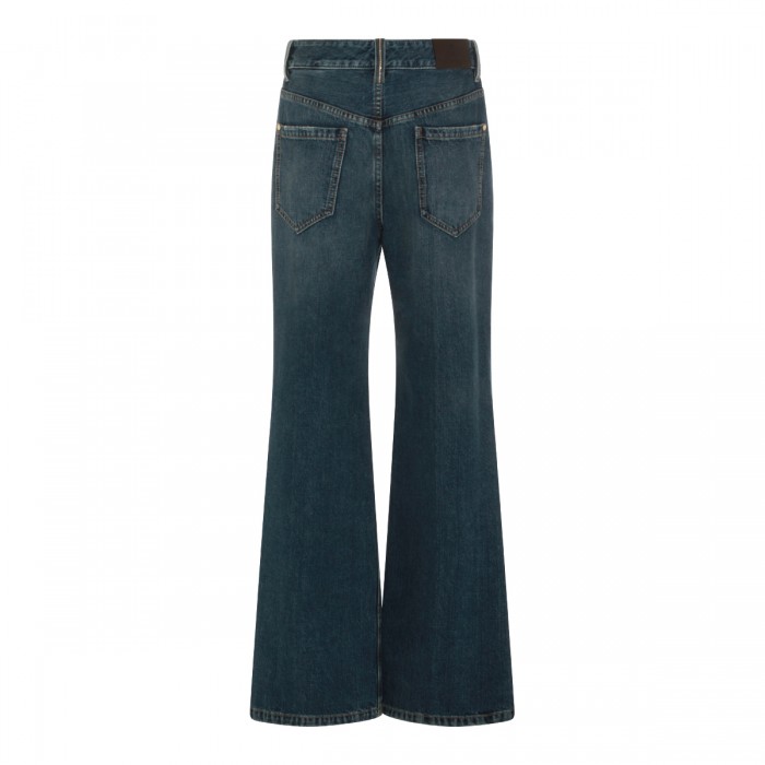 DARK BLUE COTTON DENIM JEANS 2